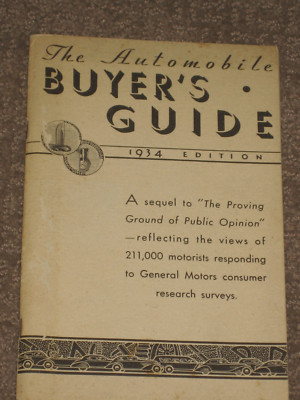 The Automobile Buyer's Guide, 1934 General Motors Corporation, 80 Pages