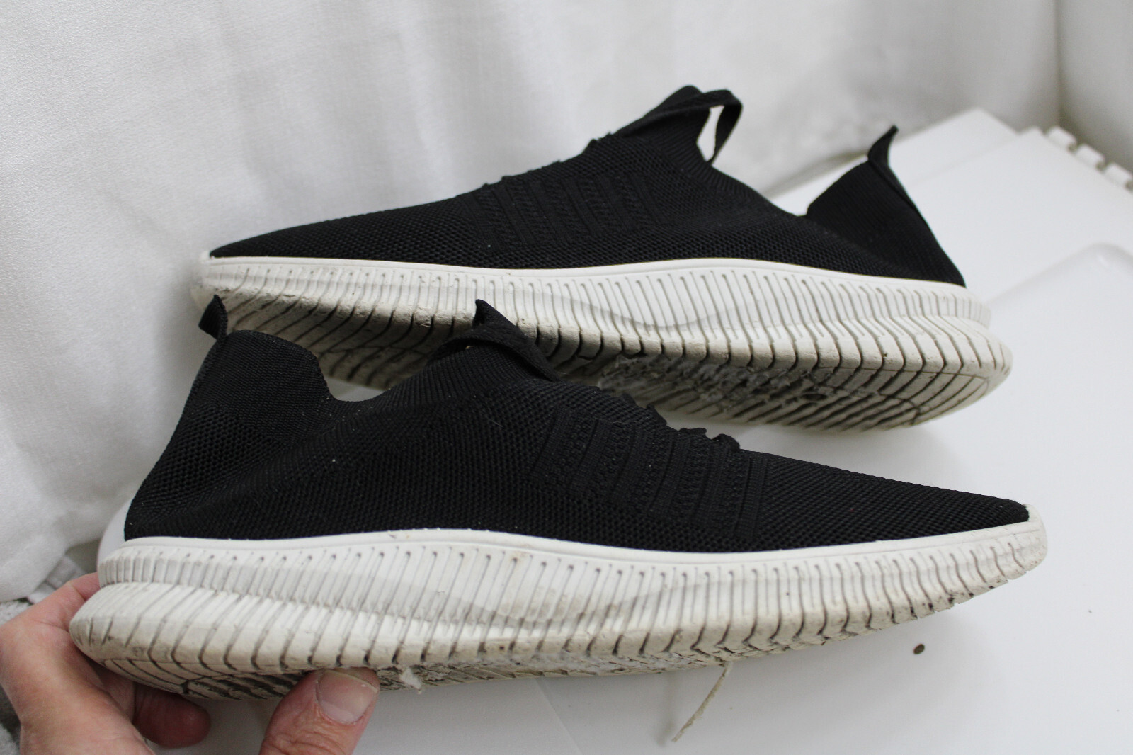 SAOLA Scarpe Scarpe Uomo GVS 10 Nero Poliestere Maglia Calzino Bianco Suola Gomma