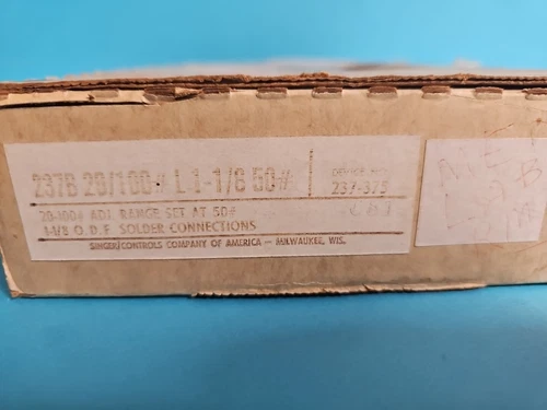Singer HVAC Crankcase Pressure Regulating Valve 237BHL 10" 20/100# L 1-1/8" OD 