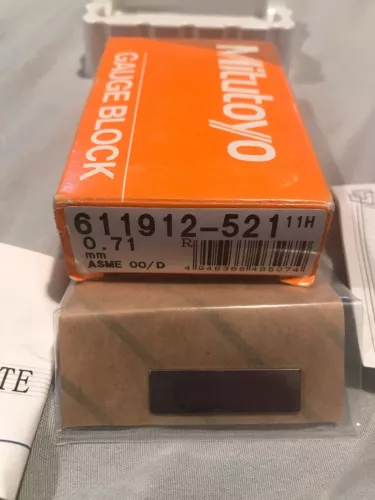 Mitutoyo 611912-521 .71mm Gauge Block NEW with Certificate of Inspection