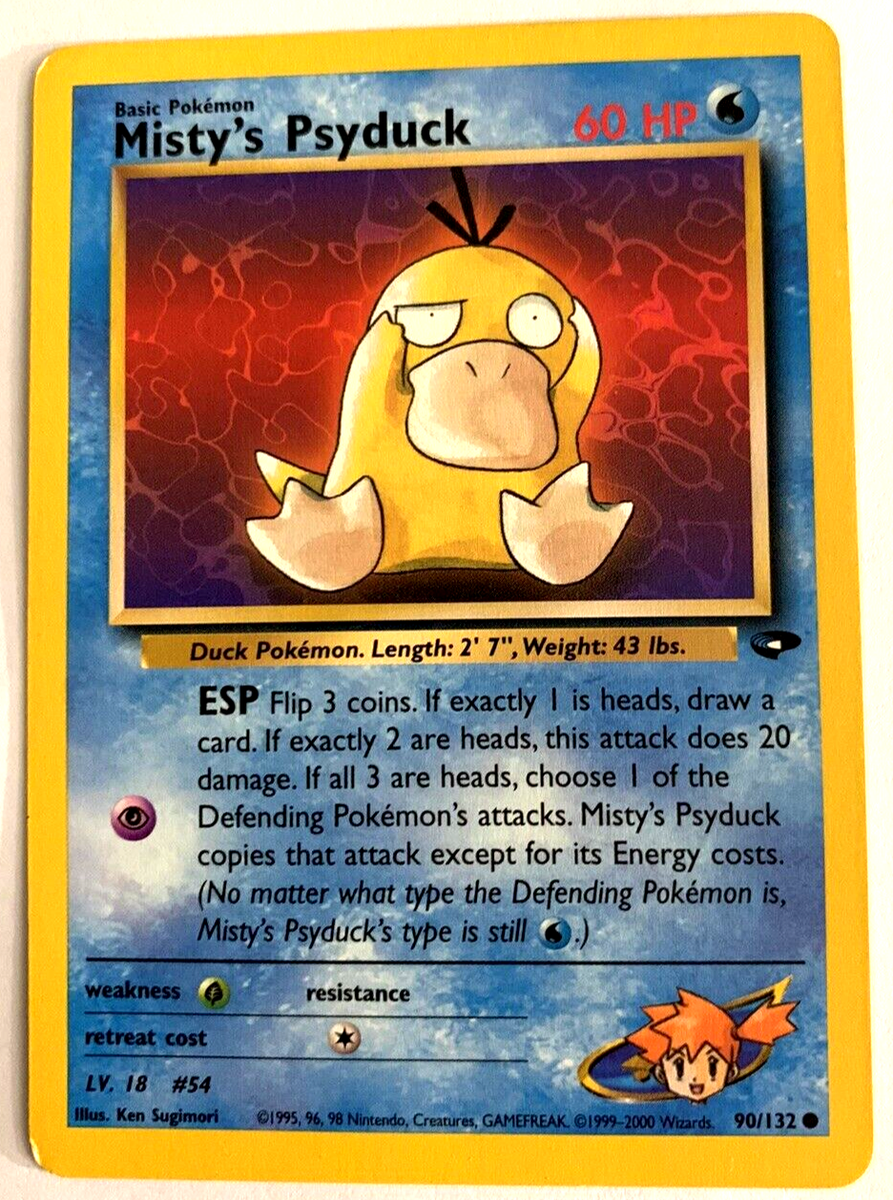 MISTY'S PSYDUCK - 90/132 - Gym Challenge - VINTAGE - 2000 - Common