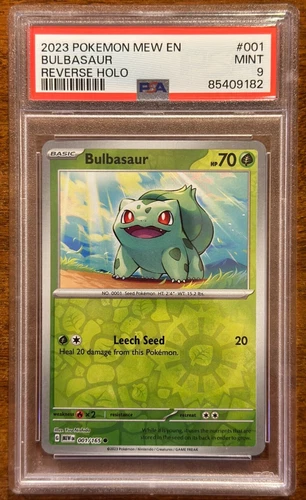 Pokemon TCG Bulbasaur Reverse Holo MEW EN #001 PSA 9 Mint!