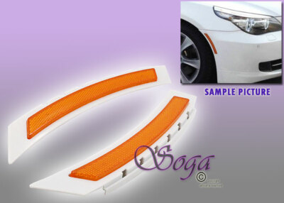 FOR 2008-2010 BMW E60 5 SERIES LCI AMBER SIDE MARKER LAMPS BUMPER REFLECTOR PAIR