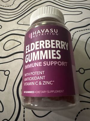 1 Bottle HAVASU Nutrition ELDERBERRY GUMMIES Vitamin C & IMMUNE Support 60ct