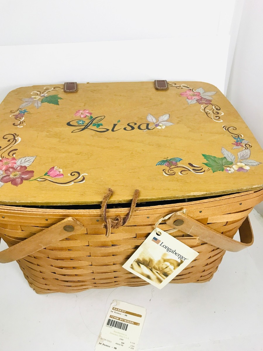 Longaberger La Picnic Basket Large w Liner, Tags + Pamphlet Free Shipping Longaberger La Picnic Basket Large w Liner, Tags + Pamphlet Free Shipping