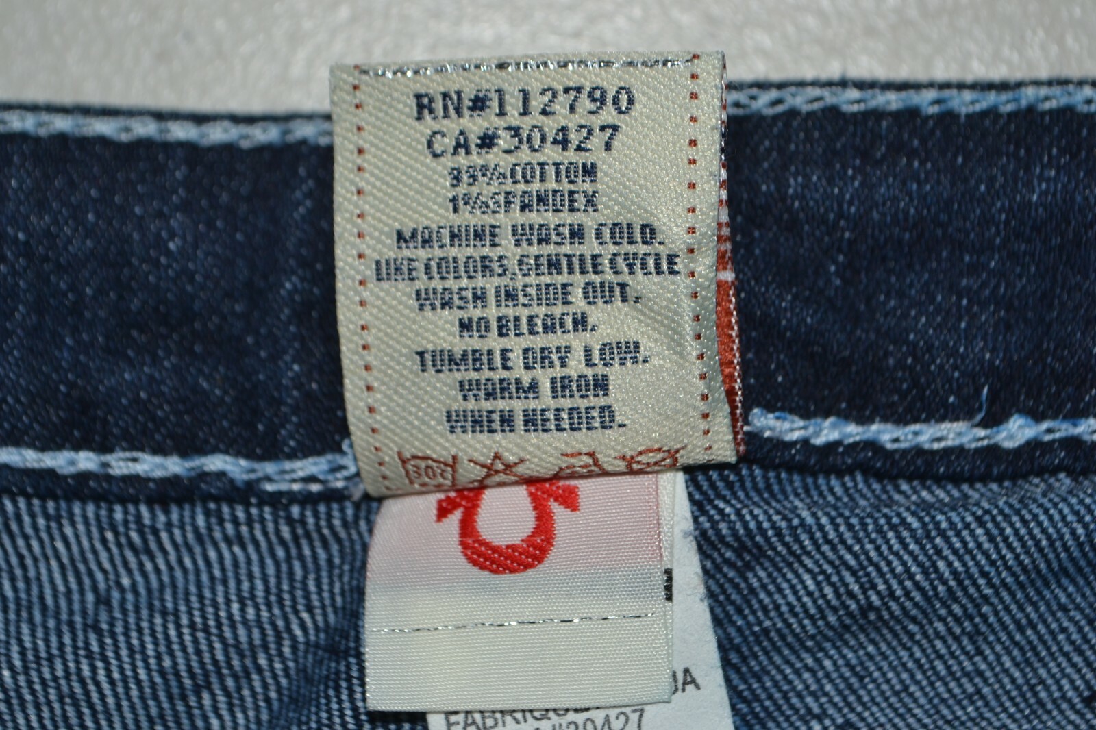 True Religion Women's Joey Super T Thick Stitch U Denim Jeans Sz 27x31 thumbnail 10