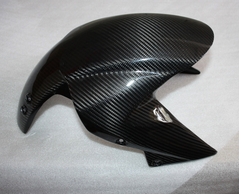 Garde boue avant Kawasaki Z750R noir carbone pour moto de 2011 à 2013