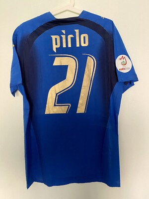 PIRLO, EURO 2008 QUALIFIER MATCH ISSUE UN WORN SHIRT RARE MAGLIA RARE FIGC