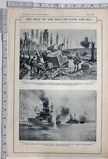 1916 WW1 PRINT ARMOURED MOTOR CAR STUCK IN MUD WESTERN FRONT HMS CANOPUS ALBION