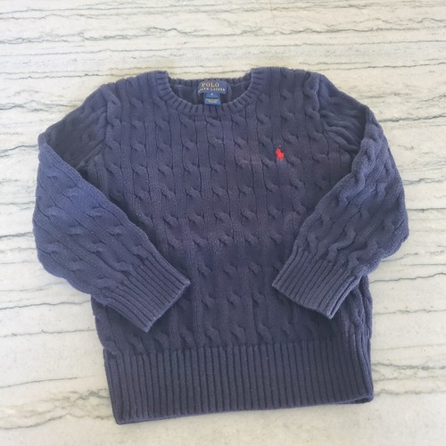 Polo Ralph Lauren Boys Navy Blue Cable Knit Sweater Size 6 - Picture 2 of 8