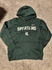 Michigan State Spartans Football Hoodie Nike Center Swoosh Sweatshirt Mens M