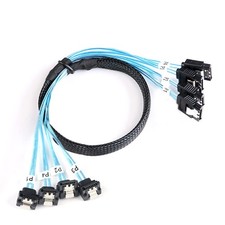ADCAUDX SATA-III Cable:0.5M, 4Pcs/Set Thin 90-Degree SATA Right-Angle Cable