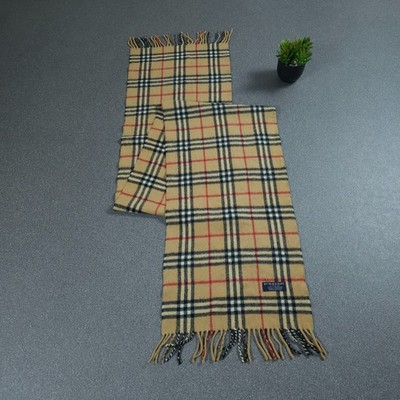 Burberry Schal Original Check Muster Cashmere Nova Beige Hellbraun VTG Scarf Y2K
