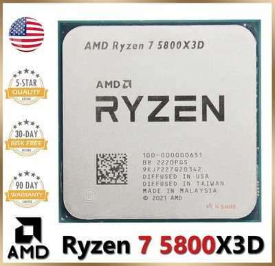 AMD Ryzen 7 5800X3D CPU 8-Core 16-Thread Max 4.5GHz AM4 Desktop Gaming Processor