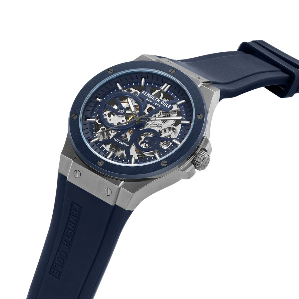 Kenneth Cole New York Hombre Automático Esqueleto Reloj Correa Silicona KCWGR0033504 Foto 2 de 4
