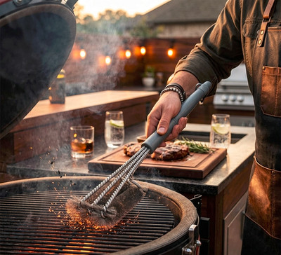 3-2-1-BBQ Profi Grillbürste robuste Reinigungsbürste Grillreiniger für jed Grill