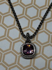 David Yurman Sterling Silver 925 Necklace 14mm Pink Tourmaline 20mm