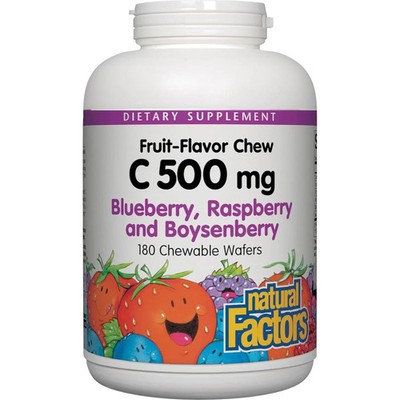 Natural Factors Natural Fruit Chews (Vitamin C 500mg) 180 Chewable Wafers