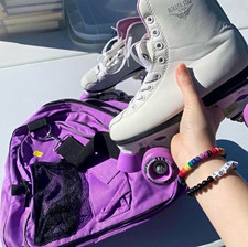 Roller Star 550 White Women's Quad Roller Skates with Purple Wheels