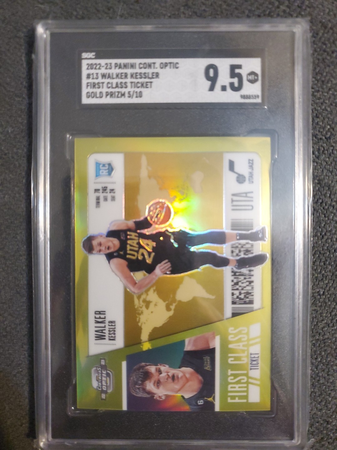 2022-23 Contenders Optic Walker Kessler First Class Ticket Gold Prizm #5/10