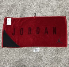 New Nike Air Jordan Utility Golf Towel Red Black PGA Tour Tony Finau Retail 50