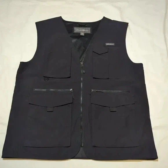 Eddie Bauer Travel Photographer Fishing Hiking Vest Men's Large Black