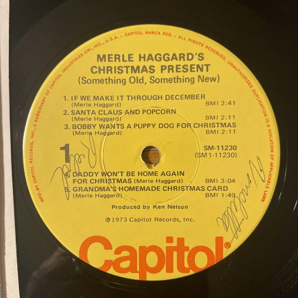 Merle Haggard / Merle Haggard’s Christmas Present LP Capitol Holiday VG!!!! - Image 3 of 4