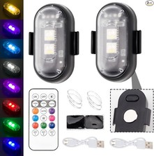 2PCS Wireless LED Strobe Lights with Remote Control, Waterproof USB Charging 8 C