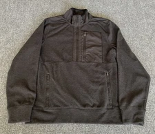 UNIPRO MEN'S FLEECE PULLOVER 3 POCKETS FRONT 3/4 ZIP GRAY THERMAL Quick Dry L