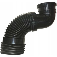 90mm Inlet x 90-110mm Outlet Toilet Flexible Pan Connector Elbow Black