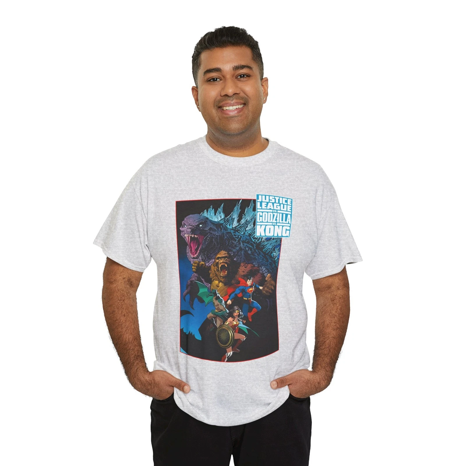 Justice League Vs god zilla Vs Kong T-Shirt - Dan Mora Art - Superman - DC Comics
