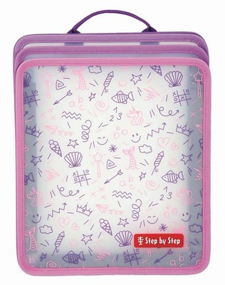 Step by Step Foldable Folder Box Heftbox Pink transparent flieder Neu