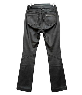 NWT Harley Davidson BOOT CUT JEANS LEATHER PANTS Black Motorcycle Bike Gear SZ 8