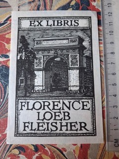 19/20th cent American EX LIBRIS BOOKPLATE Florance Loeb Fleisher