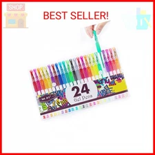 Aen Art Glitter Gel Pens Colored Fine Tip Markers with 40% More Ink for Adult Co