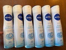 Lot Of 6 Nivea Spray Deodorant Fresh Natural Women 48hr Protection 5oz New 5/27