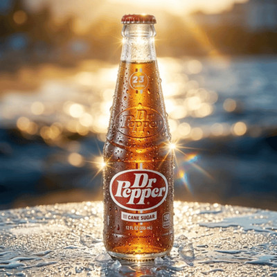 Dr Pepper Cane Sugar Glasflasche, 355ml