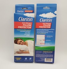 Claritin Housse de protection d'oreiller anti-allergène standard Queen 20 x 28 pouces blanche LIRE
