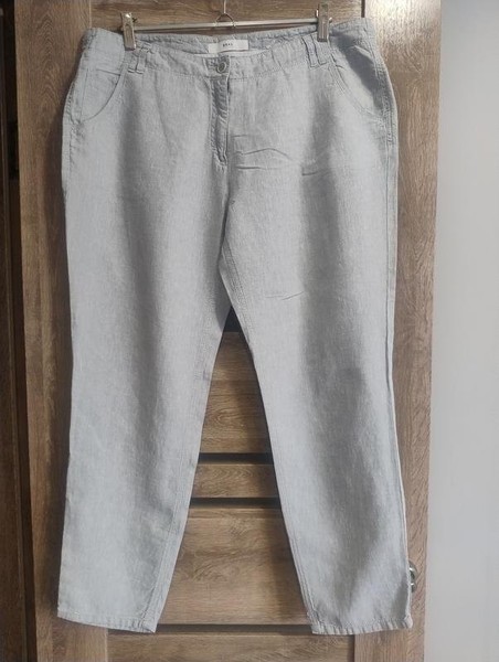Women Brax Trousers Grey Linen 50