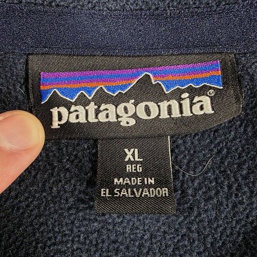 Patagonia Fleece Pullover Kids XL Navy Blue Quarter Zip Outdoor Sweater 26278 - Picture 3 of 11