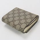 Portefeuille Gucci double G moyen d'occasion GG Supreme 598587 beige rang A us 2 femmes