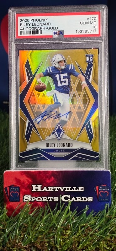 Panini 2025 Phoenix Riley Leonard Colts Gold /10 RC Auto PSA 10