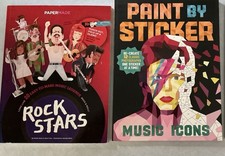 Lot Of Two Sticker Books, Rock Icons Paper Dolls Rock Stars, Rock Star Stickers