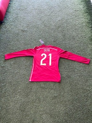 adidas Spain Home Jersey LongeSleeve Silva #21 (Defective) | eBay