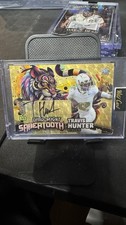 TRAVIS HUNTER TRUE 1/1 SABERTOOTH AUTO PRC WILD CARD DINO-MIGHT 2024 Gold Vinyl