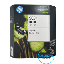 GENUINE 2-PACK HP 962XL BLACK INK OFFICEJET PRO 9020, 9025, 9018 SEALED 12/2027