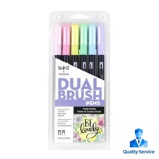 6pk Dual Brush Pen Art Markers Pastel Palette - Tombow: Calligraphy & Brush Pens