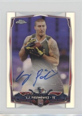 2014 Topps Chrome Mini Refractor Rookie 84/150 CJ Fiedorowicz #131 Auto RC w3h