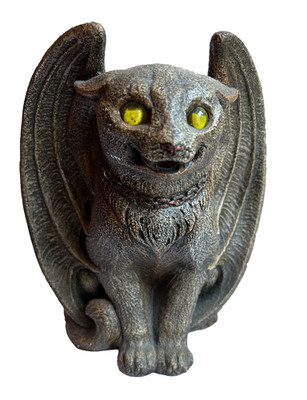 Windstone Editions 1999 Bad Cat Dragon Candle Lamp Green Eyes Peña Tag Attached