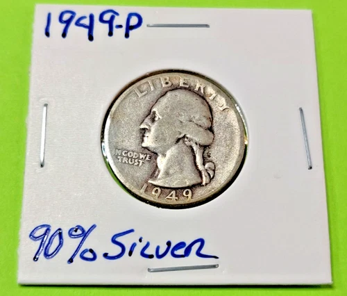 1949-P 25C Washington Quarter Very Good Date...... Ready to Fly to Your Place!